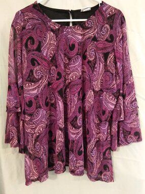Women's COLLECTION'S ECT. Purple Blouse Shirt Size XXL Top